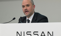 Ivan Espinosa, PDG du constructeur automobile japonais Nissan, lors de la conférence de présentation des résultats annuels, au siège du groupe à Yokohama, le 13 mai 2025 ( AFP / Richard A. Brooks )