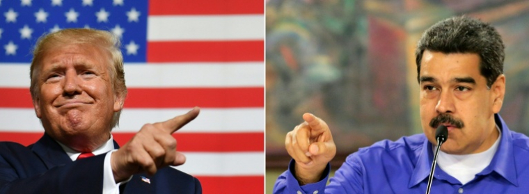 Combo réalisé en 2019 de portraits de Donald Trump (g) et Nicolas Maduro ( AFP / Nicholas Kamm )