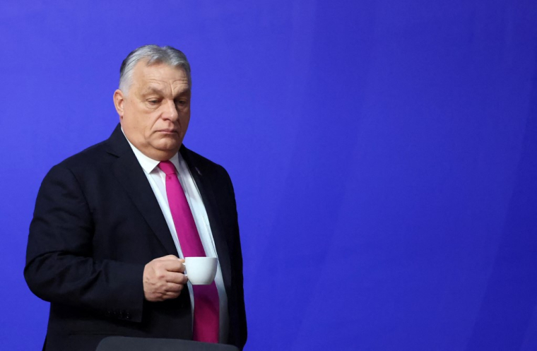 Viktor Orban à Alden Biesen, en Belgique, le 12 février 2026. ( AFP / LUDOVIC MARIN )