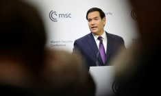 Le secrétaire d'Etat américain Marco Rubio s'exprime à la Conférence sur la sécurité de Munich le 14 février 2026 ( POOL / Alexandra BEIER )