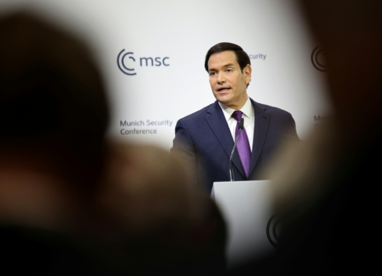Le secrétaire d'Etat américain Marco Rubio s'exprime à la Conférence sur la sécurité de Munich le 14 février 2026 ( POOL / Alexandra BEIER )
