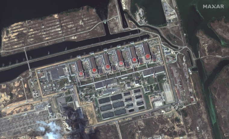La centrale nucléaire de Zaporijjia, le 19 août 2022. ( Satellite image ©2022 Maxar Tech / HANDOUT )