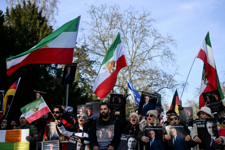 Une manifestation contre le régime iranien à Francfort, en Allemagne, le 16 janvier 2026 ( AFP / Kirill KUDRYAVTSEV )