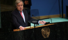 Le Secrétaire général des Nations Unies, Antonio Guterres, s'adresse à la 77e session de l'Assemblée générale des Nations Unies à New York