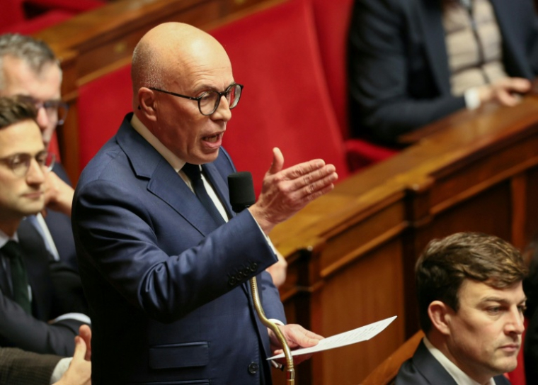 Le président de l'UDR, Eric Ciotti, lors des questions au gouvernement à l'Assemblée nationale, le 27 janvier 2026 à Paris ( AFP / Dimitar DILKOFF )