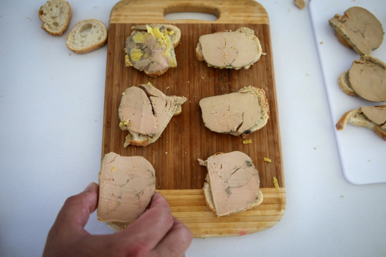 Du foie gras présenté à Labarthète, dans le Gers, le 2 septembre 2023 ( AFP / Valentine CHAPUIS )
