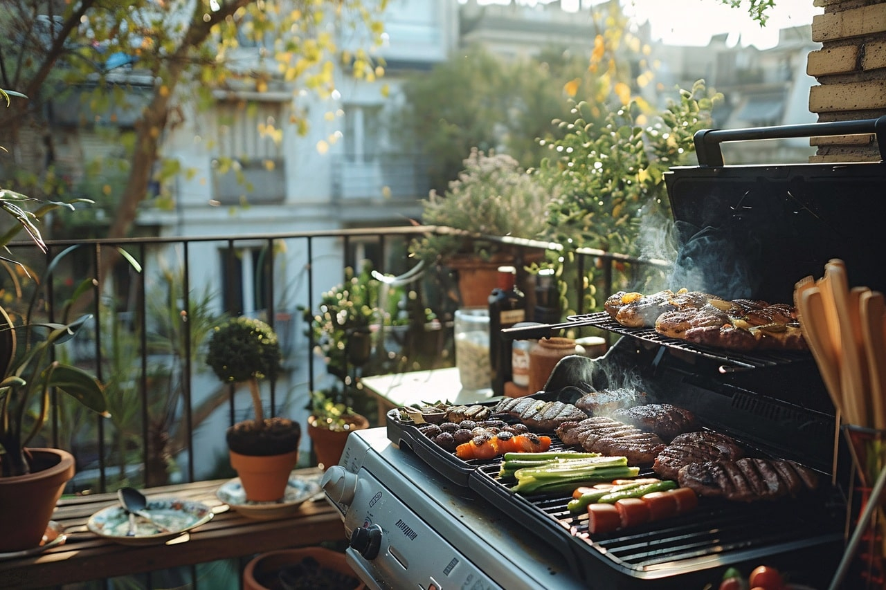Faire un barbecue sur son balcon peut être interdit par la copropriété (Crédits: Adobe Stock - IA)