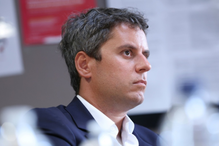 Gabriel Attal le 20 août 2026 à Aulnay-sous-Bois, en Seine-Saint-Denis ( AFP / Kenzo TRIBOUILLARD )