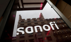 Logo de Sanofi au siège de la société