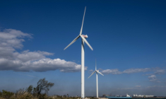 Des éoliennes à Martigues, dans les Bouches-du-Rhône, le 25 mars 2026 ( AFP / MIGUEL MEDINA )