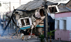Une maison effondrée à Pereira, en Colombie, le 11 août 2026 ( AFP / Jaime SALDARRIAGA )