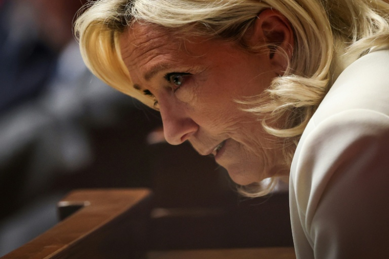 Marine Le Pen le 31 mars 2026 à l'Assemblée nationale à Paris ( AFP / Anne-Christine POUJOULAT )