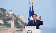 Emmanuel Macron à Nice, ne 9 juin 2025. ( POOL / LAURENT CIPRIANI )