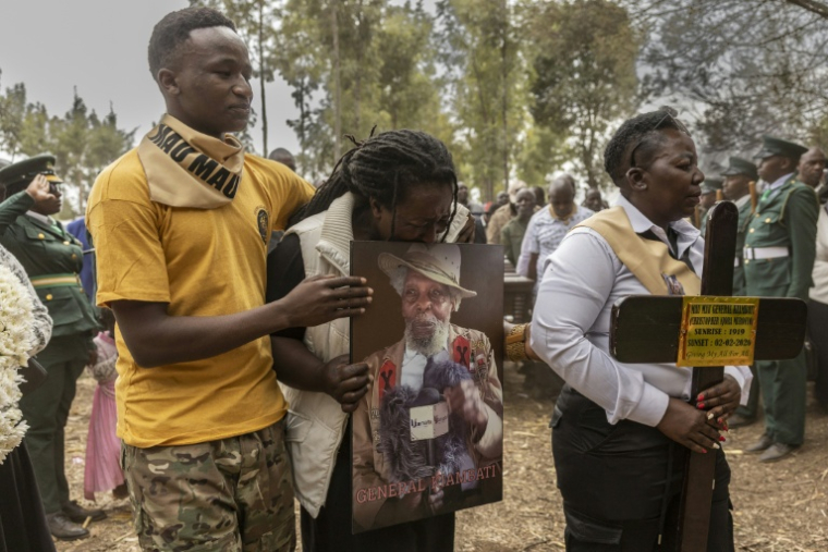 Funérailles de Christopher Njora Muronyo, un des "généraux oubliés" de l'insurrection Mau Mau dans les années 1950 au Kenya, le 14 février 2026 dans le comté de Nyandarua ( AFP / SIMON MAINA )