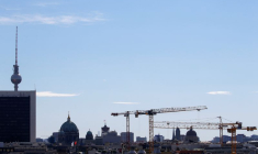 On aperçoit la silhouette de Berlin lors de la visite du roi Willem-Alexander et de la reine Maxima des Pays-Bas, à Berlin.