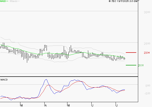 BOIRON SA : Attendre un test du support