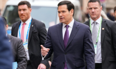 Le secrétaire d'Etat américain Marco Rubio se rend à une réunion des ministres des Affaires étrangères du G7 en marge de la Conférence de Munich sur la sécurité (MSC), en Allemagne, le 14 février 2026 ( POOL / Alex Brandon )