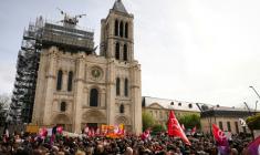 Rassemblement contre le racisme à Saint-Denis, à l'appel du nouveau maire LFI Bally Bagayoko, le 4 avril 2026  ( AFP / Thomas SAMSON )