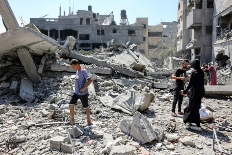 Après une frappe israélienne à Gaza-ville, le 7 septembre 2025 ( AFP / Omar AL-QATTAA )