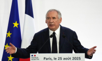 Conférence de presse du Premier ministre François Bayrou le 25 août 2025 à Paris ( AFP / Dimitar DILKOFF )