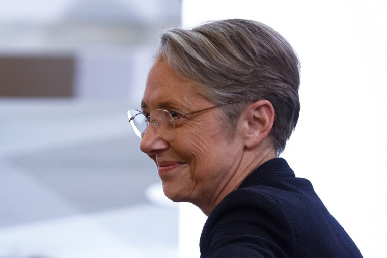 Elisabeth Borne à Paris, le 26 avril 2023. ( POOL / YOAN VALAT )