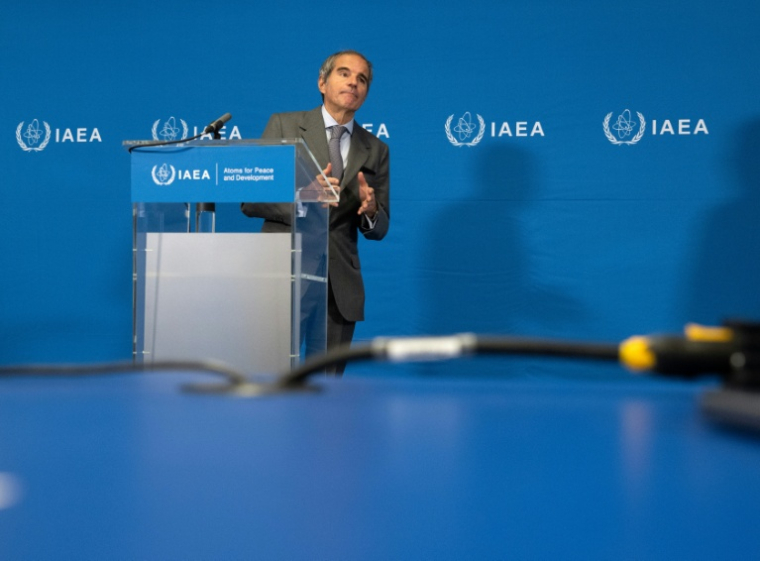 Rafael Grossi lors d'une réunion du Conseil des gouverneurs de l'Agence internationale de l'énergie atomique (AIEA) à son siège de Vienne, en Autriche, le 2 mars 2026 ( AFP / Joe Klamar )