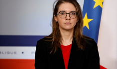 La ministre chargée de l'Egalité femmes-hommes Aurore Bergé à Paris le 19 février 2025. ( AFP / LUDOVIC MARIN )