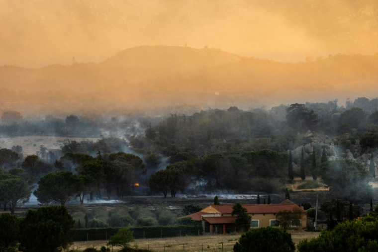 Des terres encore fumantes après le passage d'un incendie de forêt aux abords de Montalba-le-Château, dans les Pyrénées-Orientales, le 5 juillet 2026 ( AFP / Jc Milhet )