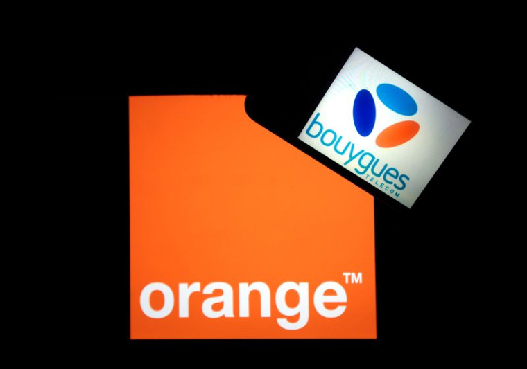 Les logos des sociétés Orange et Bouygues Telecom