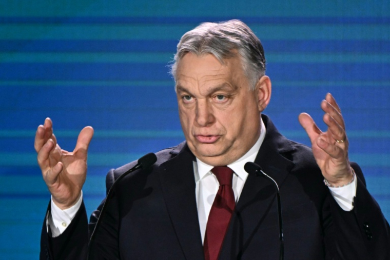 Le Premier ministre ukrainien Viktor Orban le 5 mars 2026 à Budapest en Hongrie ( AFP / Attila KISBENEDEK )