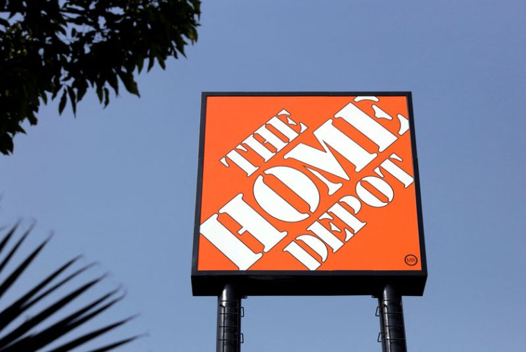 Le logo de la chaîne américaine de bricolage Home Depot à Mexico