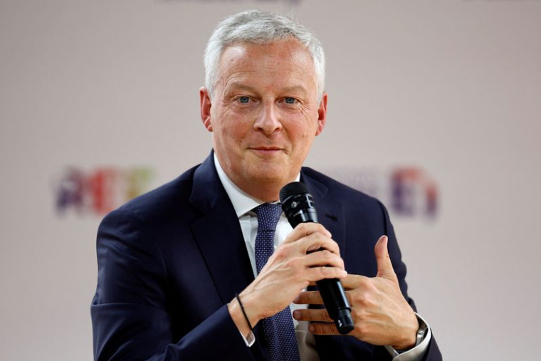 Le ministre français de l'Economie et des Finances Bruno le Maire lors d'un discours à Paris