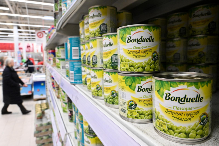 Produit Bonduelle dans un supermarché de Moscou en mars 2023. ( AFP / KIRILL KUDRYAVTSEV )