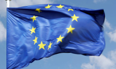 Le drapeau européen est représenté à Blagnac près de Toulouse