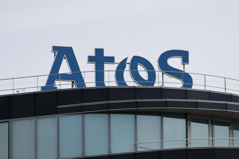 Le siège du groupe d'informatique français Atos, situé à Bezons dans le Val-d'Oise, le 26 avril 2024 ( AFP / Ludovic MARIN )