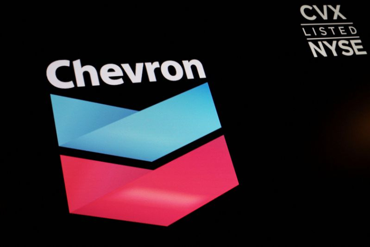 Le logo de Chevron à la bourse de New York