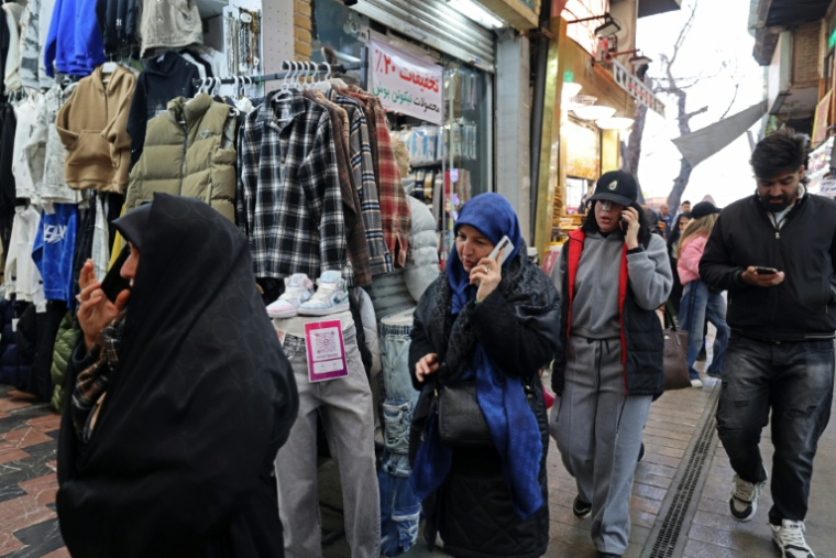 Dans le bazar de Tajrish à Téhéran, le 28 janvier 2026 ( AFP / ATTA KENARE )