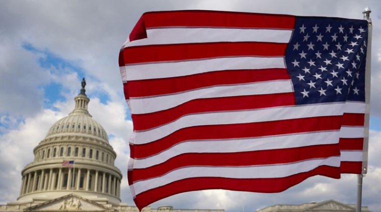 Un drapeau des États-Unis à Washington