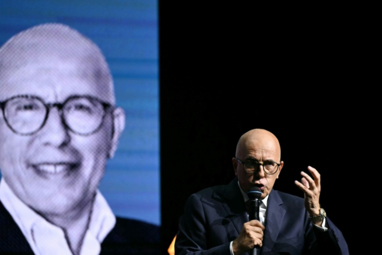 Eric Ciotti, président de l'UDR, s'exprime lors du "sommet des libertés", le 24 juin 2025 à Paris ( AFP / Julie SEBADELHA )