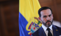 Le président colombien de droite Abelardo de la Espriella à Bogota le 12 août 2026. ( AFP / ESTEBAN VEGA LA-ROTTA )