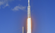 Une fusée SpaceX Falcon Heavy au décollage à Cap Canaveral (Floride), le 14 octobre 2024 ( AFP / CHANDAN KHANNA )