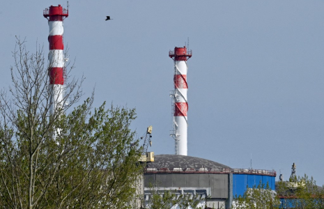 La centrale nucléaire de Khmelnytsky, en Ukraine, en avril 2024 (illustration)  ( AFP / SERGEI SUPINSKY )