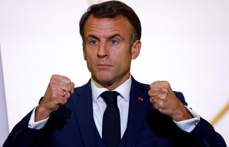 Emmanuel Macron, le 21 novembre 2023, à Paris ( POOL / SARAH MEYSSONNIER )