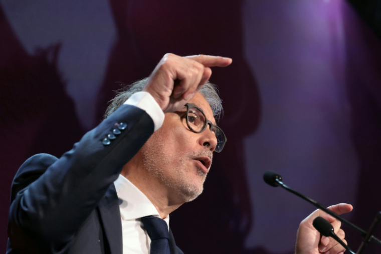 Le premier secrétaire du Parti socialiste, Olivier Faures s'exprime lors de l'université d'été de son  parti, le 29 août 2026 à Blois  ( AFP / Alain JOCARD )
