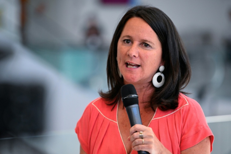 La première secrétaire nationale déléguée du PS et maire de Nantes, Johanna Rolland, donne une conférence de presse à Nancy (Meurthe-et-Moselle), le 13 juin 2025 ( AFP / Jean-Christophe VERHAEGEN )