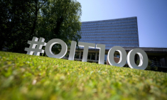 Le siège de l'OIT à Genève, le 7 juin 2019 ( AFP / Fabrice COFFRINI )