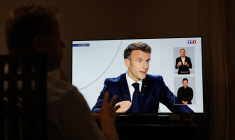 Emmanuel Macron à Paris, le 24 septembre 2023. ( AFP / GEOFFROY VAN DER HASSELT )