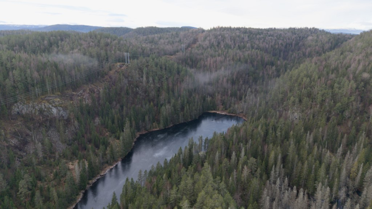 Vue aérienne du site du gisement Fensfeltet, à Ulefoss, en Norvège. ( AFP / SULEJMAN ALIHODZIC )