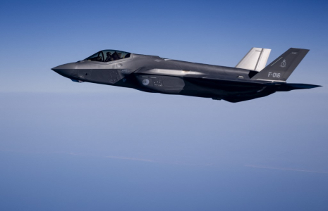 Un F35 néerlandais au-dessus de la mer du Nord. (illustration) ( ANP / SEM VAN DER WAL )