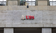 Le logo de l'UBS à Berne